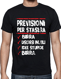 t-shirt previsioni birra