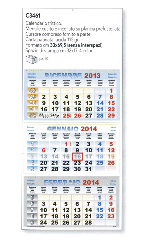 stampa Calendario Trittico