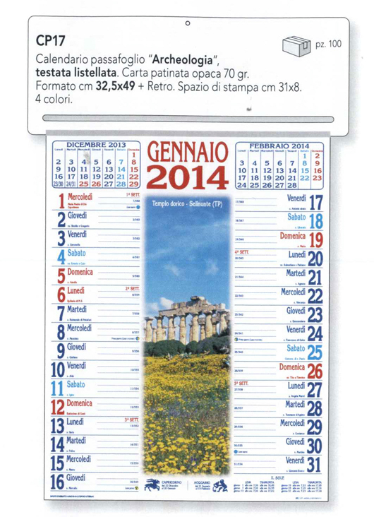 stampa Calendario passafoglio